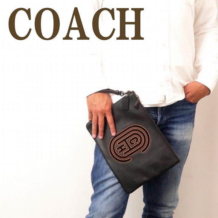 売れ筋がひクリスマスプレゼント blk 黒 ブラック ロゴ セカンドポーチ ポーチ クラッチバッグ セカンドバッグ メンズ バッグ Coach コーチ アウトレット 正規 セカンドバッグ メンズ バッグ コーチ バッグ