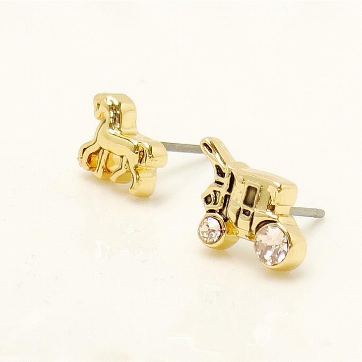 COACH（コーチ） ピアス ラインストーン 馬車 ホースキャリッジ