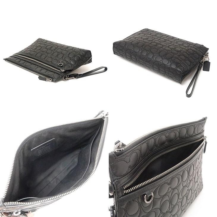 コーチ Coach バッグ メンズ セカンドバッグ クラッチバッグ ポーチ セカンドポーチ シグネチャー キルティング ブラック 黒 レザー qbbk qbbk 贅沢屋 通販 Yahoo ショッピング