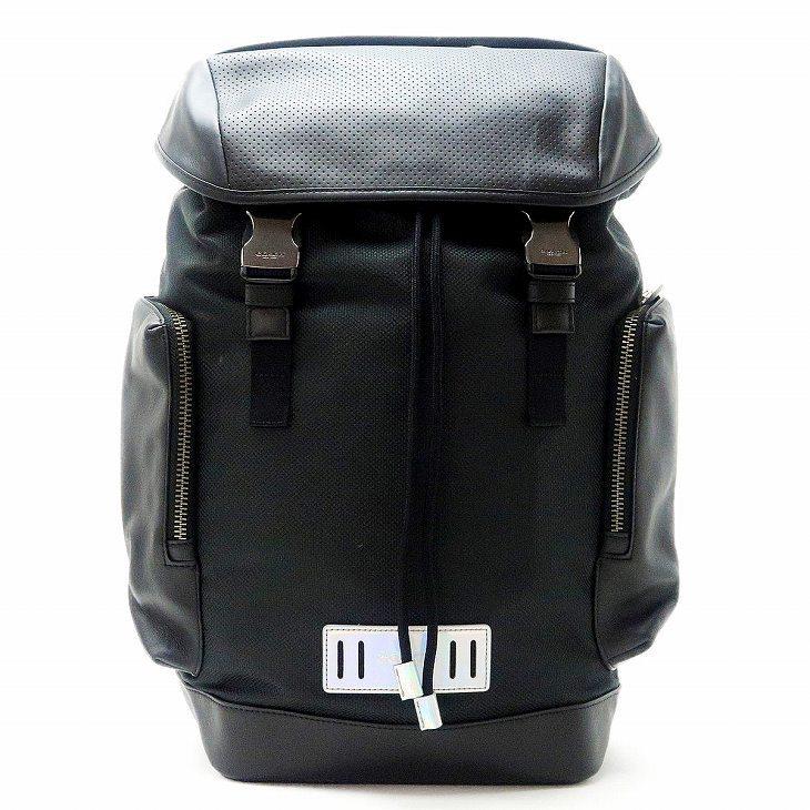 極美品　COACH レザー　リュック　バックパック　本革　シボ革　ブラック USA製 COACH オールドコーチ レザー リュック バックパック 本革