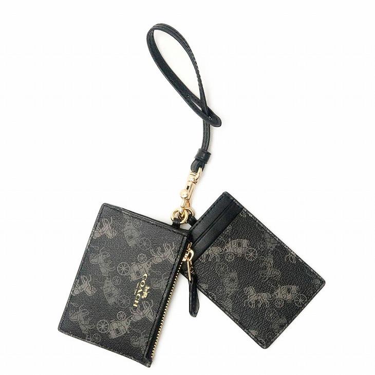 新品　COACH コーチ レザー コイン パス IDケース リング付き 財布 新品 COACH コーチ レザー コイン パス IDケース リング付き 財布