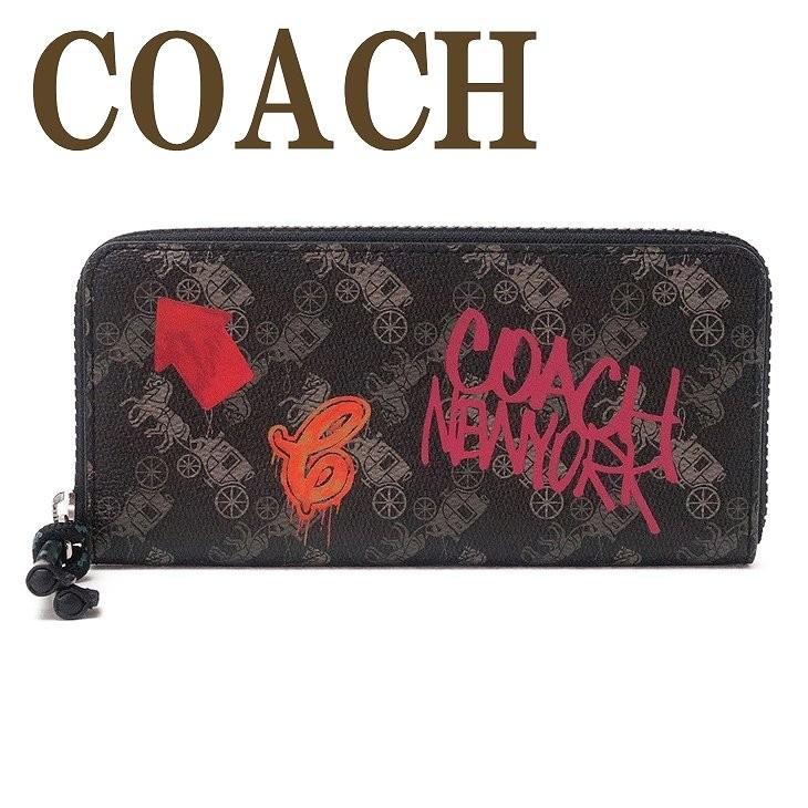 COACH コーチ 新品 ブラック 馬車 レディース 長財布 黒 財布 046