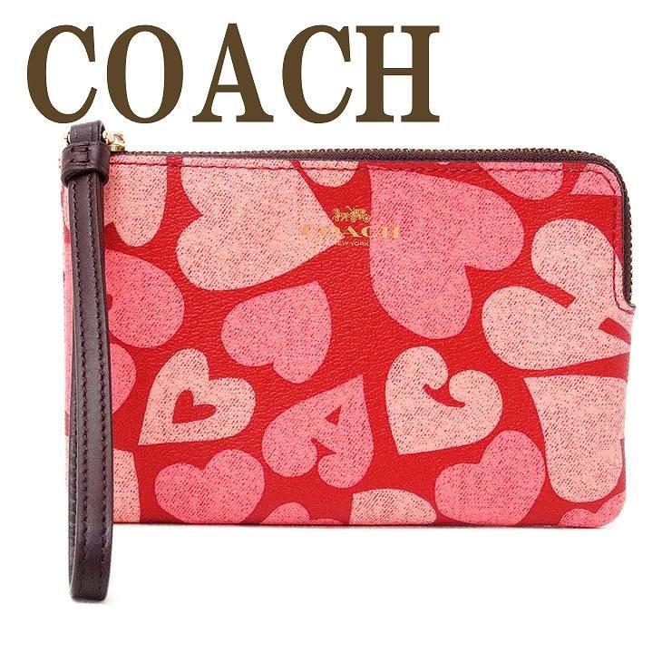 コーチ COACH ポーチ レディース クラッチバッグ ハンドポーチ 財布 iPhone ケース ハート ピンク レザー 91073IMQA3  ネコポス｜zeitakuya