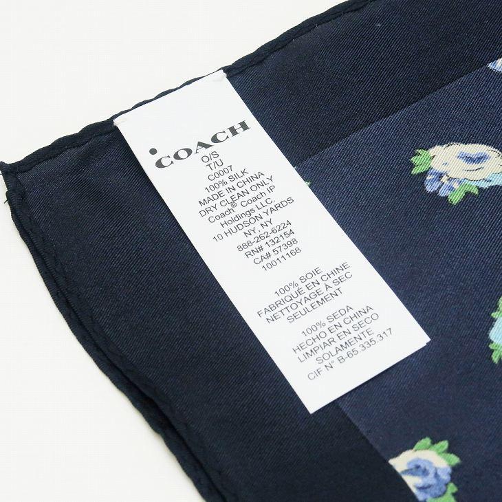 coach スカーフ　コーチ　シルク100% ラインストーン　ブラック COACH（コーチ） 【並行輸入品】コーチ スカーフ レディース シルク 花