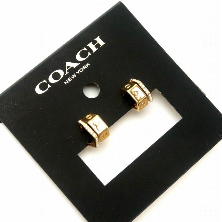 新品✨COACH ピアス レキシーフープ ゴールド ラインストーン 付属品完備 極美品 コーチ パヴェ レキシー ハギー ピアス 恐竜 ライン