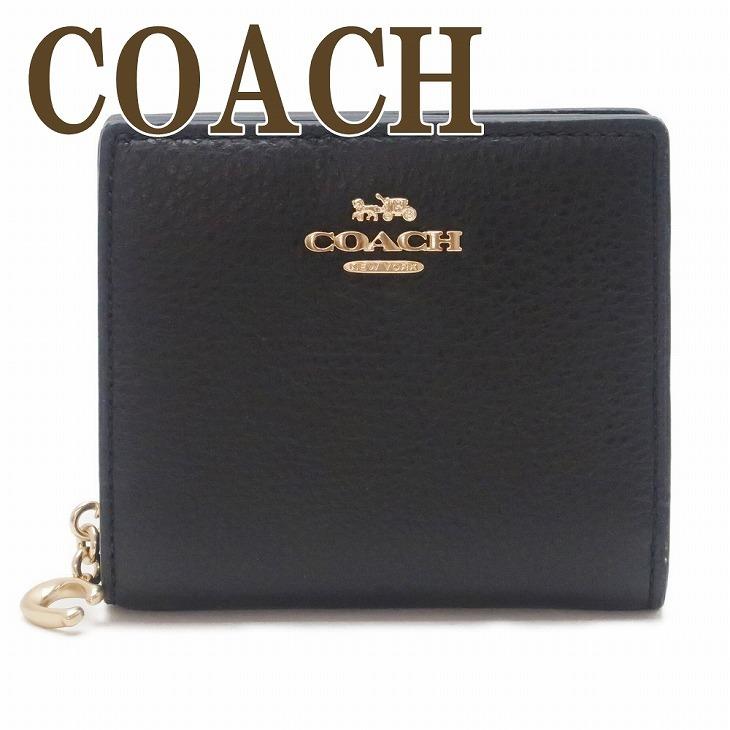 コーチ COACH 財布 レディース 二つ折り財布 レザー ブラック 黒