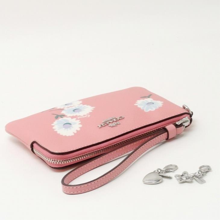 COACH コーチ　ポーチ財布リストレット　アイボリー　花柄フラワーフローラル COACH コーチ ポーチ財布リストレット アイボリー 花柄フラワー