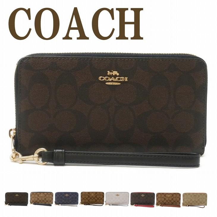 コーチ COACH 財布 レディース 長財布 ストラップ ラウンドファスナー