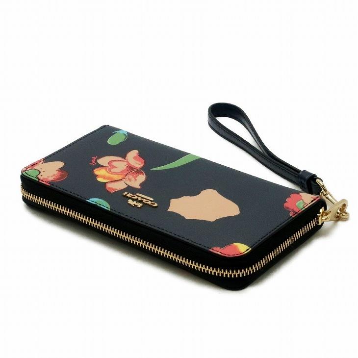 コーチ COACH 財布 レディース 長財布 レザー 花柄 ストラップ ラウンドファスナー C8694IMF23｜zeitakuya｜02