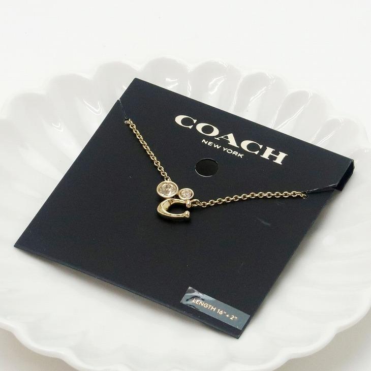 【並行輸入品】コーチ COACH ネックレス チェーン ペンダント ラインストーン ビジュー Cロゴ C9447GLD アウトレットの画像