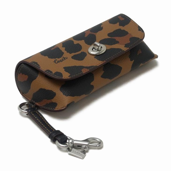 【並行輸入品】コーチ COACH サングラスケース メンズ レディース 眼鏡ケース アイウェアケース シグネチャー レザー  アニマル レオパード CC950SVN2R | COACH | 01