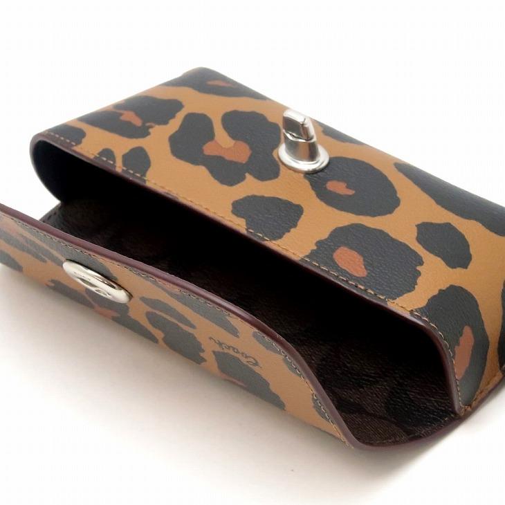 【並行輸入品】コーチ COACH サングラスケース メンズ レディース 眼鏡ケース アイウェアケース シグネチャー レザー  アニマル レオパード CC950SVN2R | COACH | 03