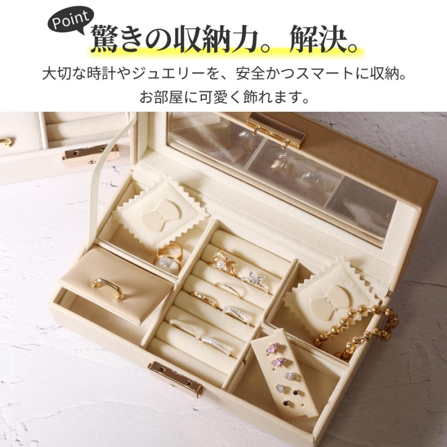 ジュエリーケース 時計ケース アクセサリーケース ジュエリーボックス アクセサリー 収納 ボックス 宝石箱 持ち運び ジュエリー 贅沢屋 JCASE01 |  | 05
