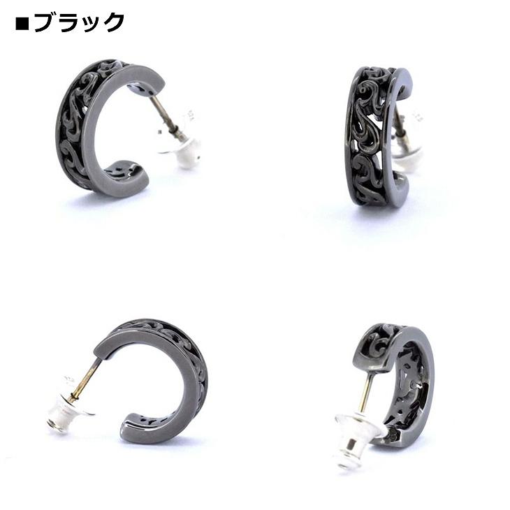 新品　未使用　ライオンハート　アラベスク　クロッシング　フープ　ピアス　ブラック LION HEART（ライオンハート） ピアス メンズ アラベスク ピアス SV925
