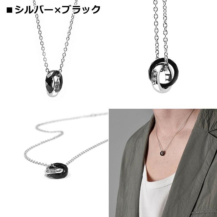 LION HEART シンプルリングネックレス for Gift”フェザーダブルリングネックレス/シルバー925