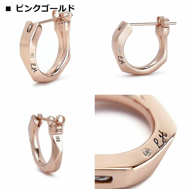 新品　未使用　ライオンハート　ロゴ　フープ　ピアス　合成ダイヤ　クロッシング LION HEART（ライオンハート） ピアス メンズ レディース クロッシング