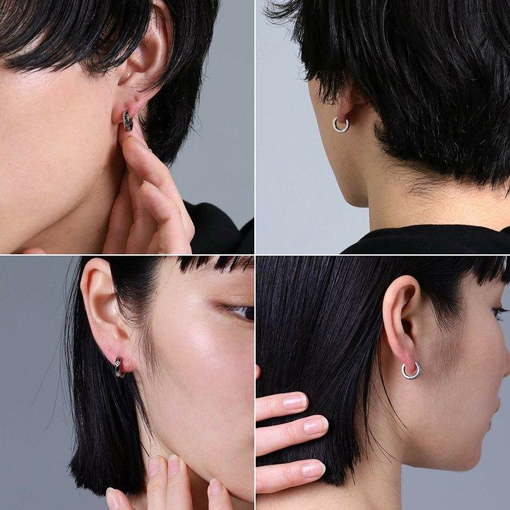 【ライオンハート】　黒と銀のフープ　ダイヤ0.03ctピアス 楽天市場】ライオンハート BASIC プラチナ ブラック