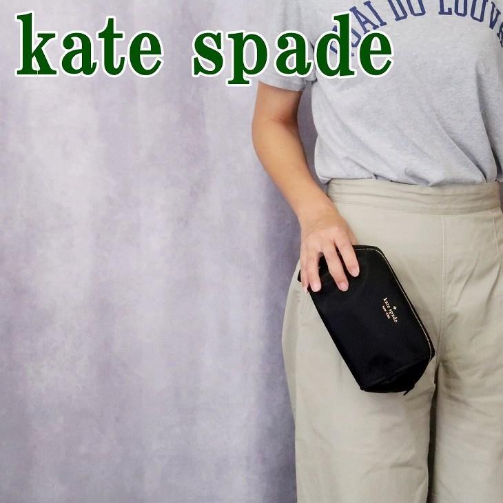 ケイトスペード バッグ KateSpade ポーチ コスメポーチ 化粧ポーチ ロゴ ブラック 黒 WLR00618-001｜zeitakuya