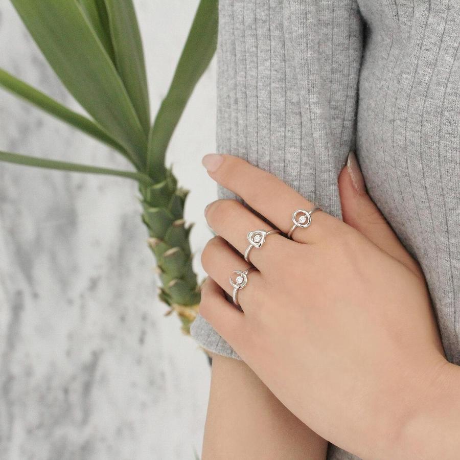 指輪 レディース リング ダンシングストーン Pt900 プラチナ K18 18金 シンプル 0.01ct 石 ピンクゴールド ゴールド 花 細め ブランド ギフト 50代 40代 30代 | Crossfor NewYork | 09