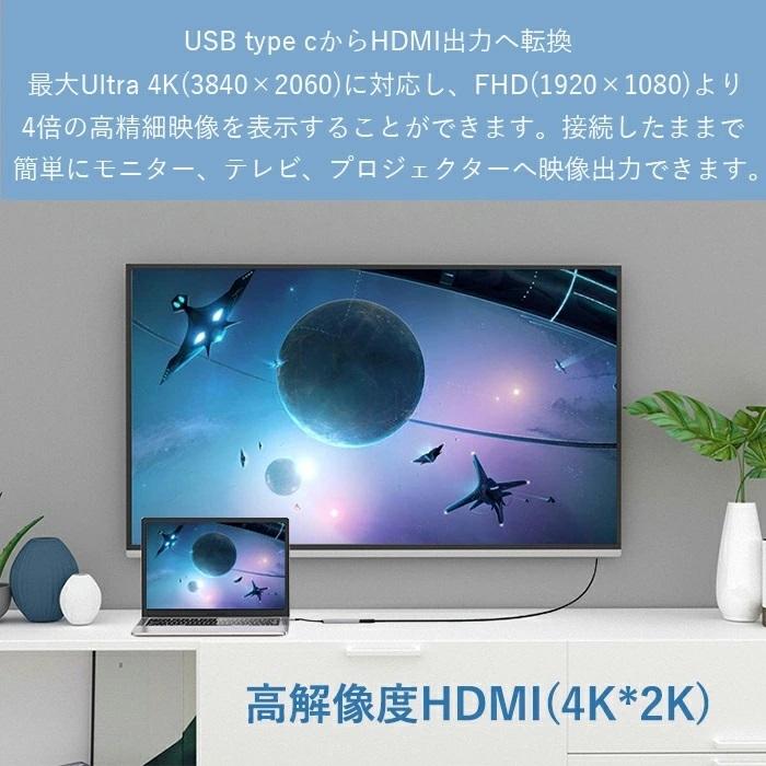 USB Type C ハブ6in1 USB3.0ポート HDMI出力 4K対応 PD給電 Micro type-c ドッキングステーション｜zekey｜03