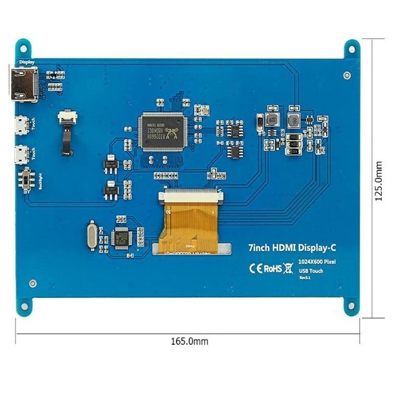 ラズベリーパイ Raspberry Pi 7インチ タッチスクリーン付 小型 HDMI  LCDディスプレイ｜zekey｜04