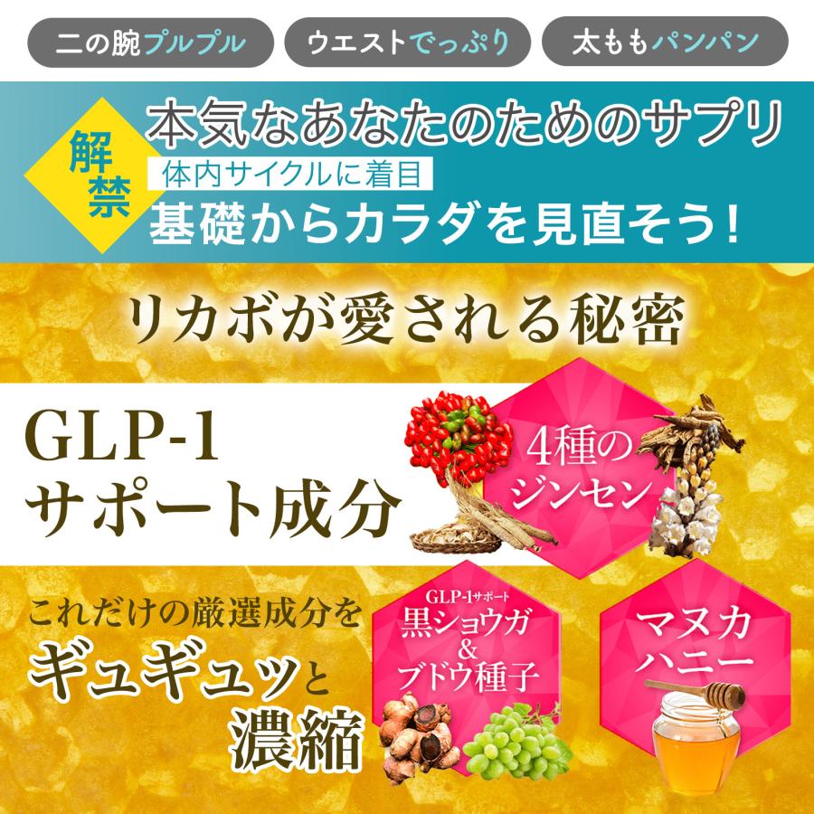 リカボ サプリ Re-CABO ダイエット 30粒 2袋セット サプリメント 黒