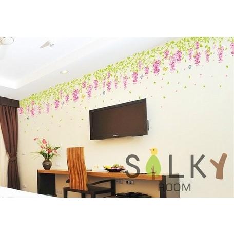 上質で快適 ウォールステッカー ウォールステッカー 植物 横長 ウォールステッカー カラー サイズ 藤の花 Www Fattoriabacio Com