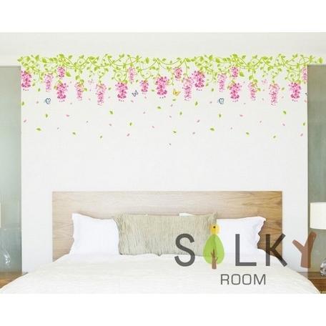 上質で快適 ウォールステッカー ウォールステッカー 植物 横長 ウォールステッカー カラー サイズ 藤の花 Www Fattoriabacio Com