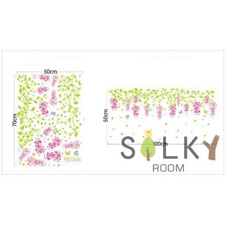 上質で快適 ウォールステッカー ウォールステッカー 植物 横長 ウォールステッカー カラー サイズ 藤の花 Www Fattoriabacio Com