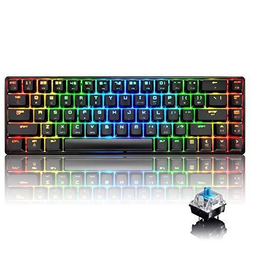 新品即決 Urchoiceltd Mk68 ゲーミングキーボード メカニカル式 小型 英語配列 青軸68キー防衝突 ゲーム用キーボード 18種類のrg 最新コレックション Vinylspotnyc Com