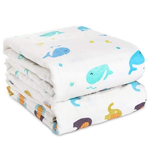 Ninedeers ベビーバスタオル 110 110cm 新生児用 バスタオル 可愛い 2枚組 6