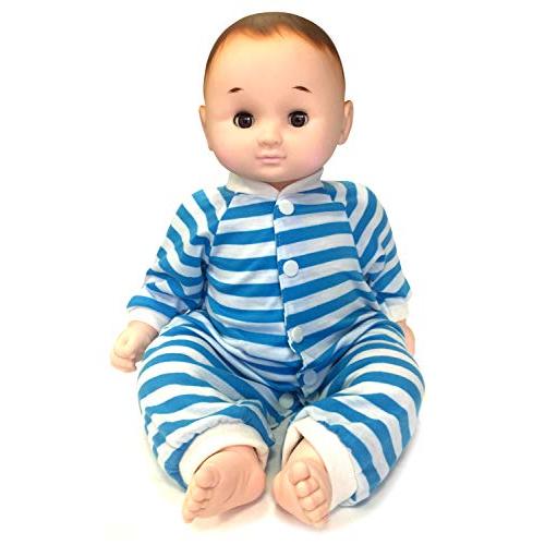 全日本送料無料 のんちゃん ベビー 人形 赤ちゃん はっぴーわん 約46cm ぱちぱちタイプ 横にすると目が閉じる ブルー その他人形