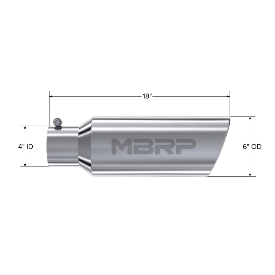 新品特売中 MBRP T5130 外径6インチ ロールエンドエキゾーストチップ (T304)