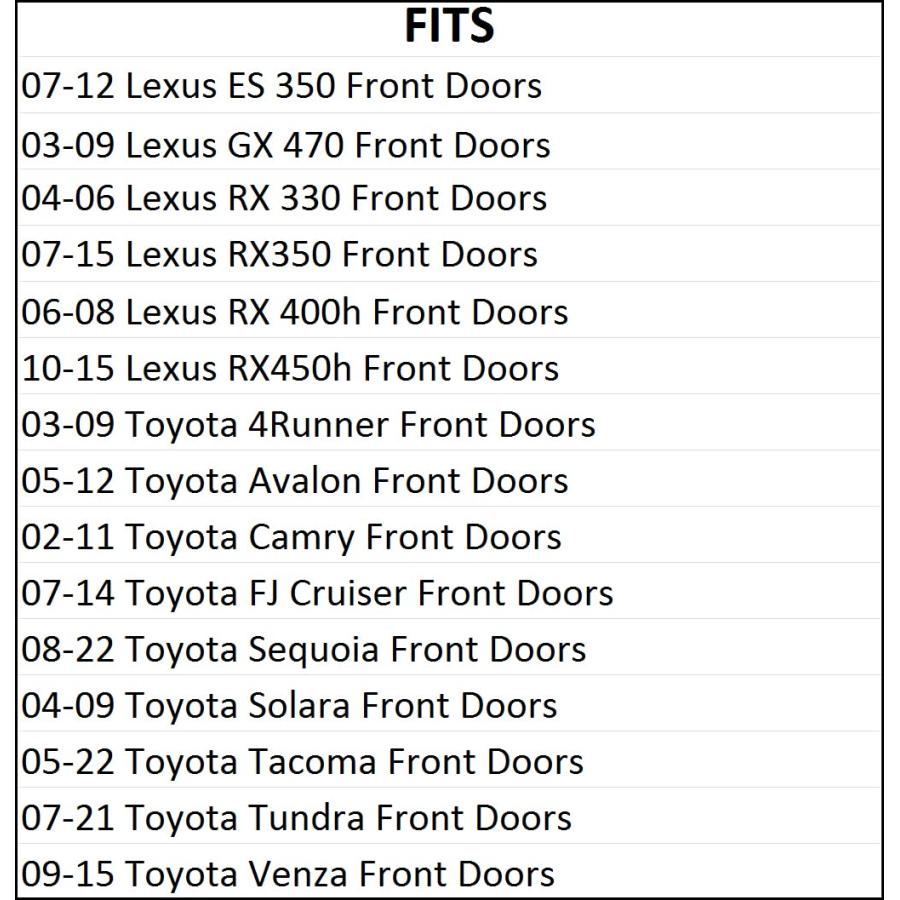 【高価値】 Toyota 2002 - 2011 Camry ＆ 2005 - 2015タコマフロントドアスピーカーアダプタスペーサーリング - sak010 _ 5525 - 1ペア