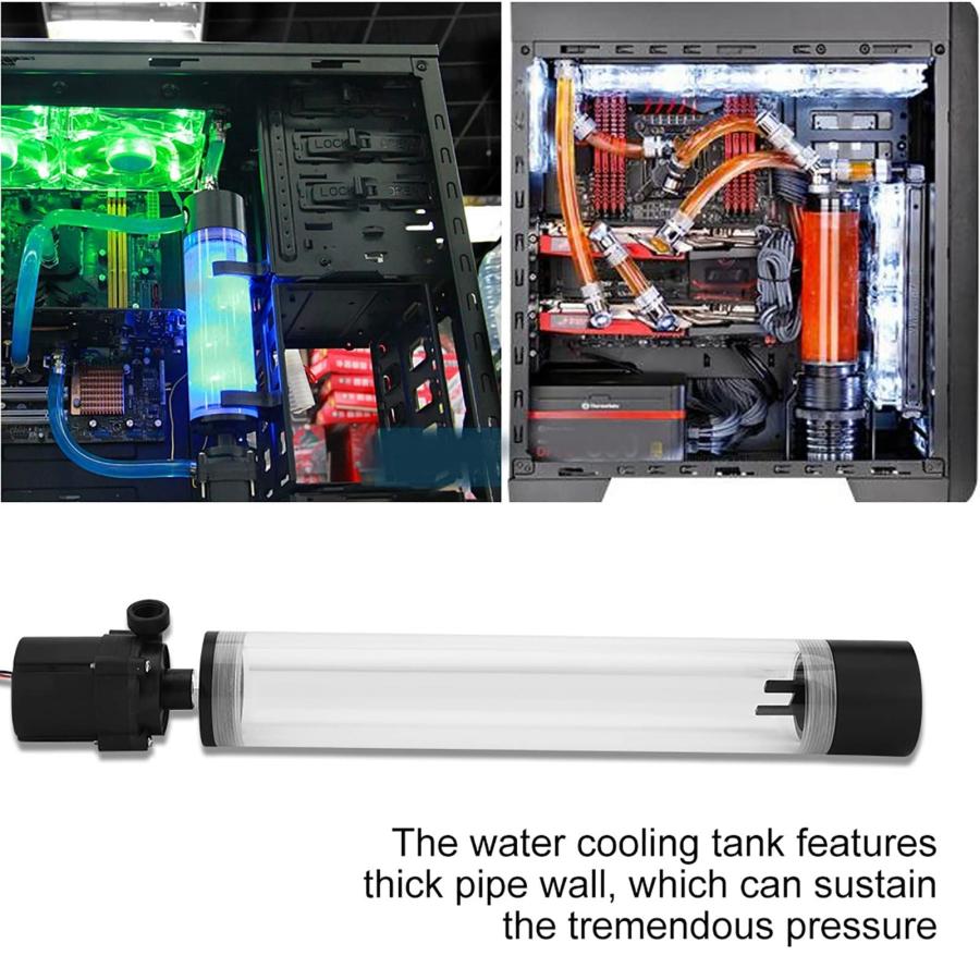 排気筒 PCウォーターポンプ G1/4 アクリルシリンダーコンピューターウォーター 12V 19W CPU水冷ポンプラジエーター コンピュータ PC CPU 水冷用 (300mm)