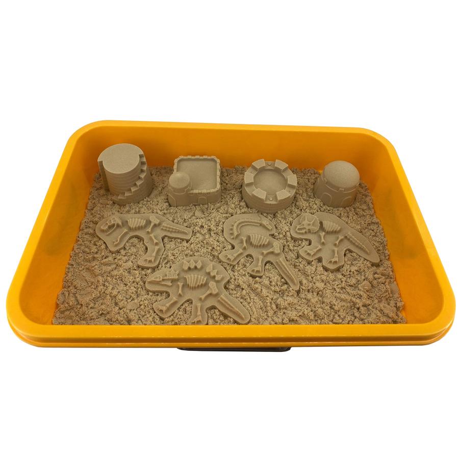 日本専門店 INvench Construction Dinosaur Play Sand Set - 38 Pieces Sensory Bin Sand Kit Include 2 lbs Magic Sand， Construction Vehicle， Dinsoaur Figures， Dinosau