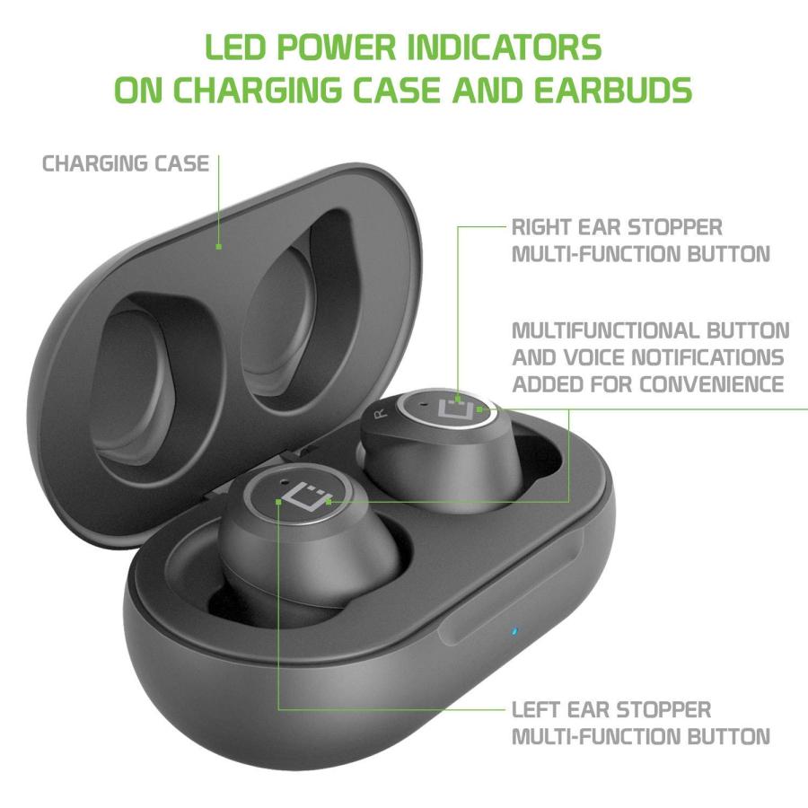 超お買い得 Wireless V5 Bluetooth Earbuds Compatible with OnePlus 7 Pro with Charging case for in Ear Headphones. (V5.0 Black)