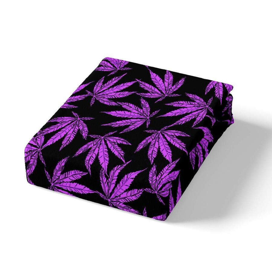 【オープニング Feelyou Marijuana Leaf Bed Sheets Botanical Weed Sheet Set Purple Hemp Bedding Trippy Fitted Sheet Queen Size Includes 1 Sheets ＆ 2 Pillowcases (No F