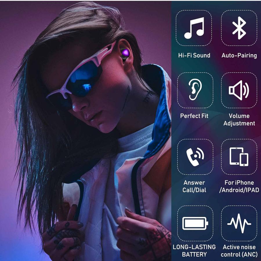 冬セール Urbanx Street Buds Plus True Bluetooth Earbud Headphones for Samsung Galaxy S5 - Wireless Earbuds w/Noise Isolation - Purple (US Version with 　)