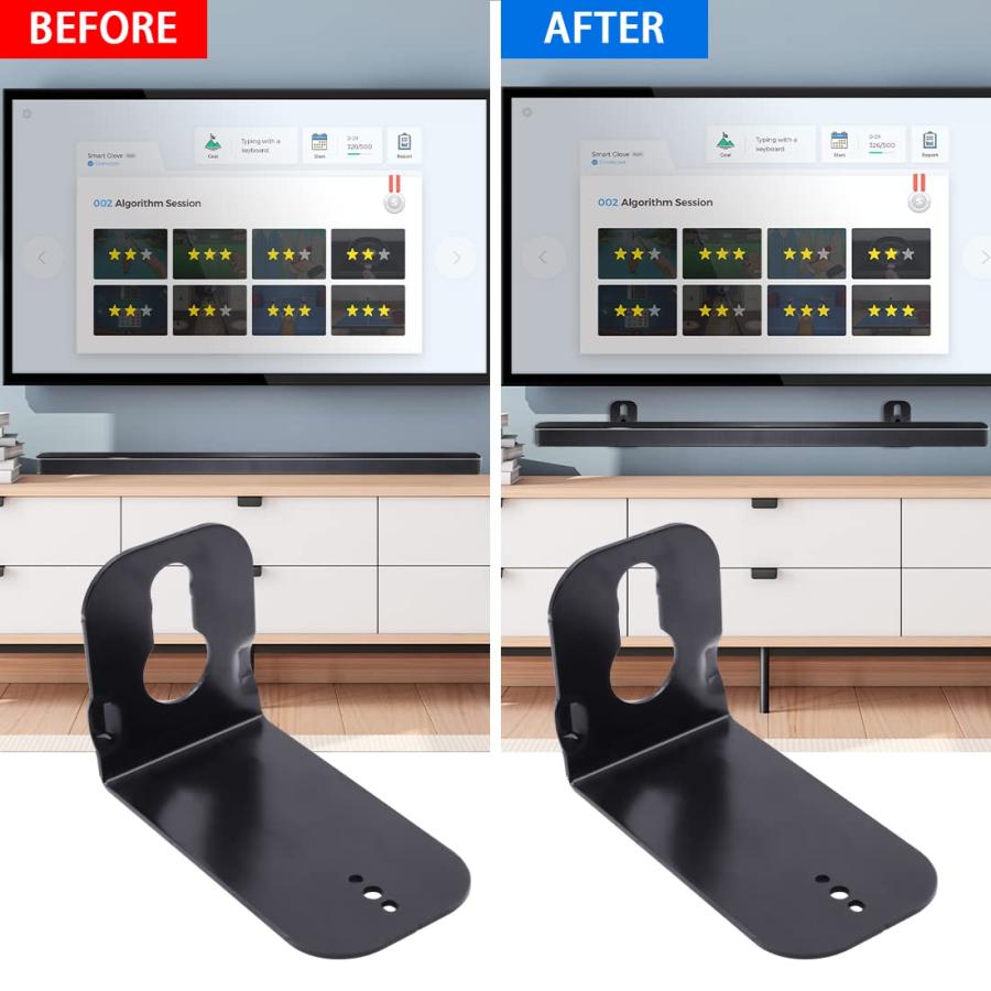 Tendodo Pair of Black Soundbar Wall Mount Bracket for Samsung