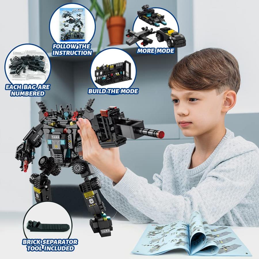 人気店舗 iloveee 51 in 1 Robot STEM Building Blocks Toys for Boys Age 8-12， Educational Learning Building Bricks Truck Kit， Gifts for 6 7 8 9 10 11 13 Years Ol