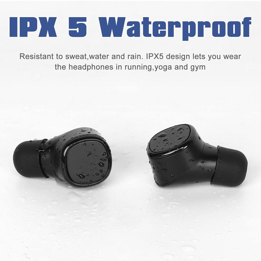 タイム UrbanX X7 Sports Wireless Earbuds 5.0 IPX5 Waterproof Touch Control True Wireless Earbuds with Mic Earphones in-Ear Deep Bass Built-in Mic Bluetooth H