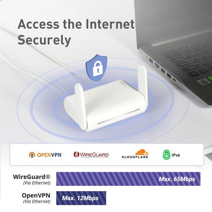 値下げ GL.iNet GL-SFT1200 (Opal) Secure Travel WiFi Router - AC1200 Dual Band Gigabit Ethernet Wireless Internet | IPv6 USB 2.0 MU-MIMO DDR3 |128MB Ram Repea