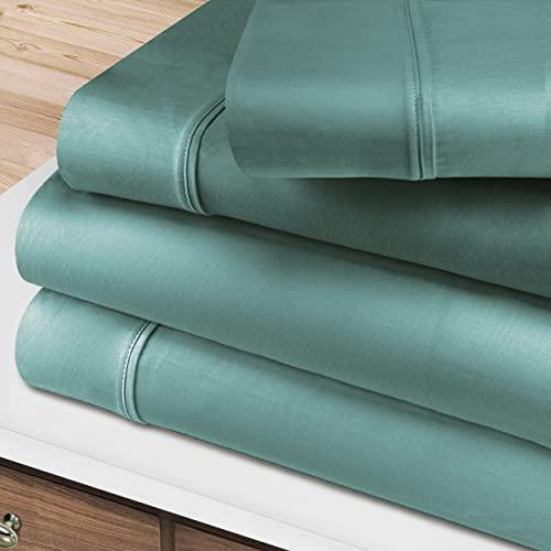 良質で安価な製品 Superior 400 Thread Count Egyptian Cotton Material Sheets， Modern Solid Deep Pocket Soft Bed Sheet Set， Includes: One Flat Sheet， one Fitted Sheet and