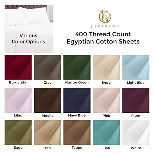 良質で安価な製品 Superior 400 Thread Count Egyptian Cotton Material Sheets， Modern Solid Deep Pocket Soft Bed Sheet Set， Includes: One Flat Sheet， one Fitted Sheet and