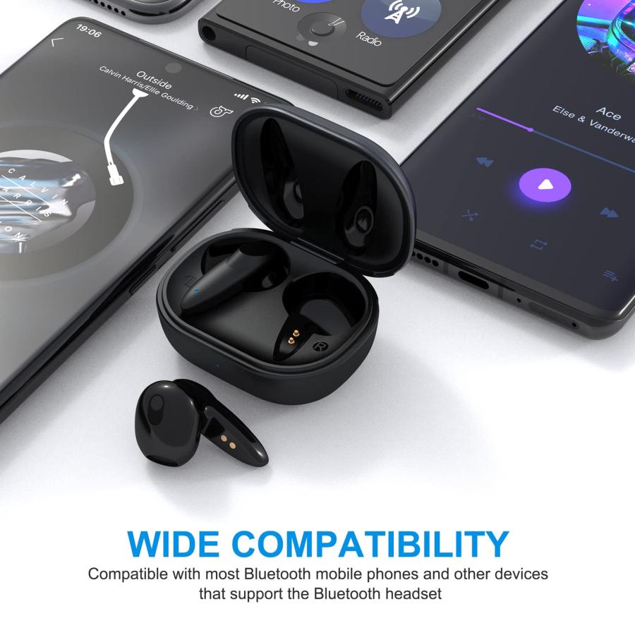 値打ち ACAGET Wireless Earbuds for iPhone 15 Pro Max 14 Plus 13 Bluetooth Headphones Lightweight Touch Control Stereo Earphones with Charging Case Built-in M