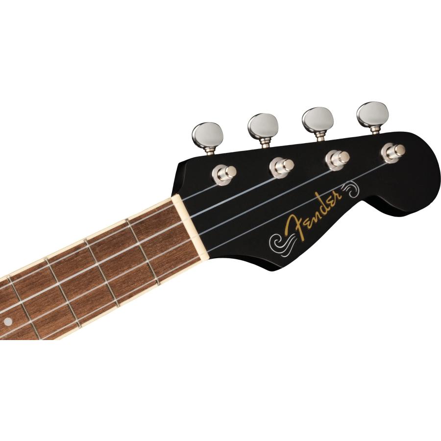 ブランド品専門の Fender フェンダー ウクレレ Avalon Tenor Ukulele， Walnut Fingerboard， Black テナー