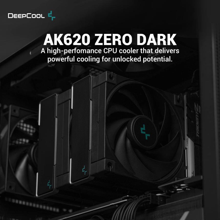 DeepCool AK620 ZERO DARK 高性能 CPU クーラー、デュアルタワー