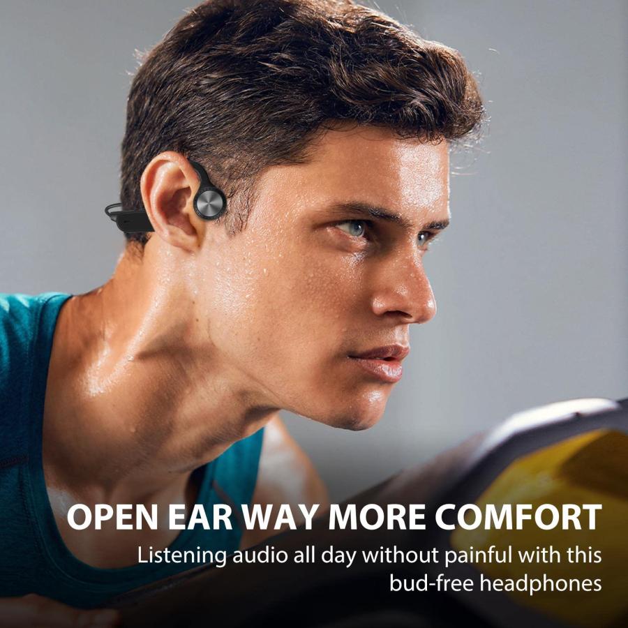 銀座での販売 Pinetree Bone Conduction Headphones Bluetooth Sports Open Ear Headphones Wireless， Lightweight Sweat-Proof Running Headset with Mic Built-in Earbuds F