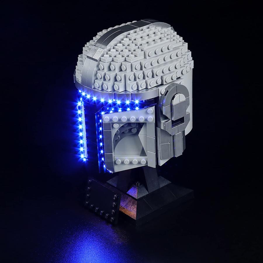 新しいスタイル JANWAALY LED Lighting Kit Compatible with Lego Mandalorian Helmet 75328 Building Kit - Lights Only - Decoration LED Light Kit Without Building Block M